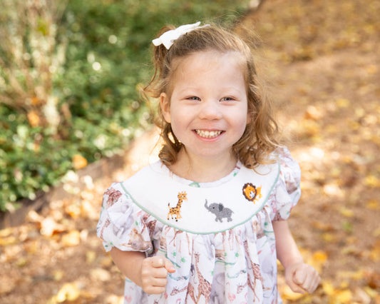Zoo Smocked Girls Set