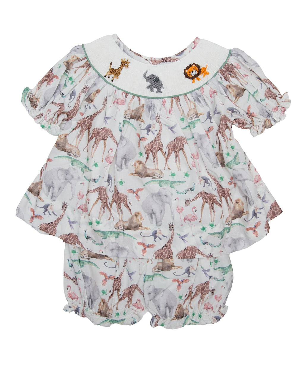 Zoo Smocked Girls Set