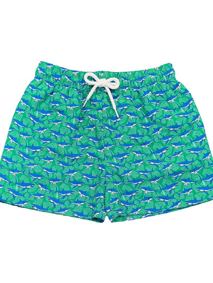 St Simons Swim Trunks green shark