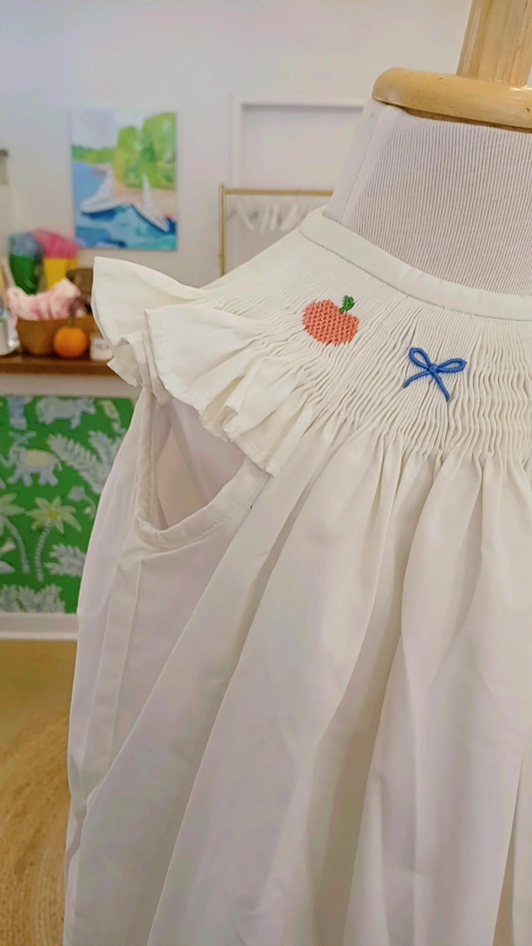 Angel Sleeve Sandy Smocked Dress